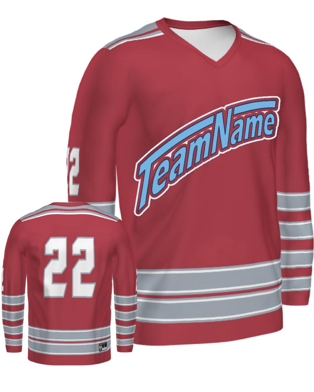 SportUniform Men's Ice Custom Sublimated Hockey Jersey, color: Scarlet/Grey
