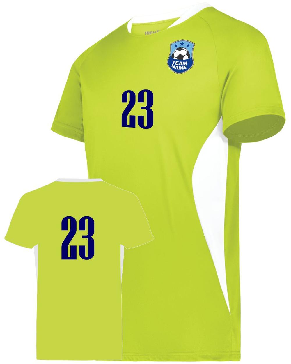 High 5 Men's Custom Soccer Jersey, color: Lime/White