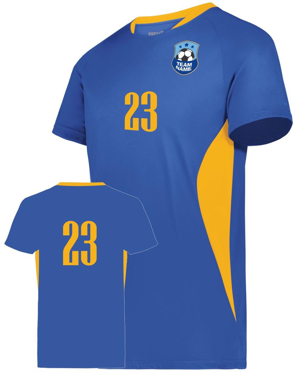 High 5 Men's Custom Soccer Jersey, color: Royal/Gold