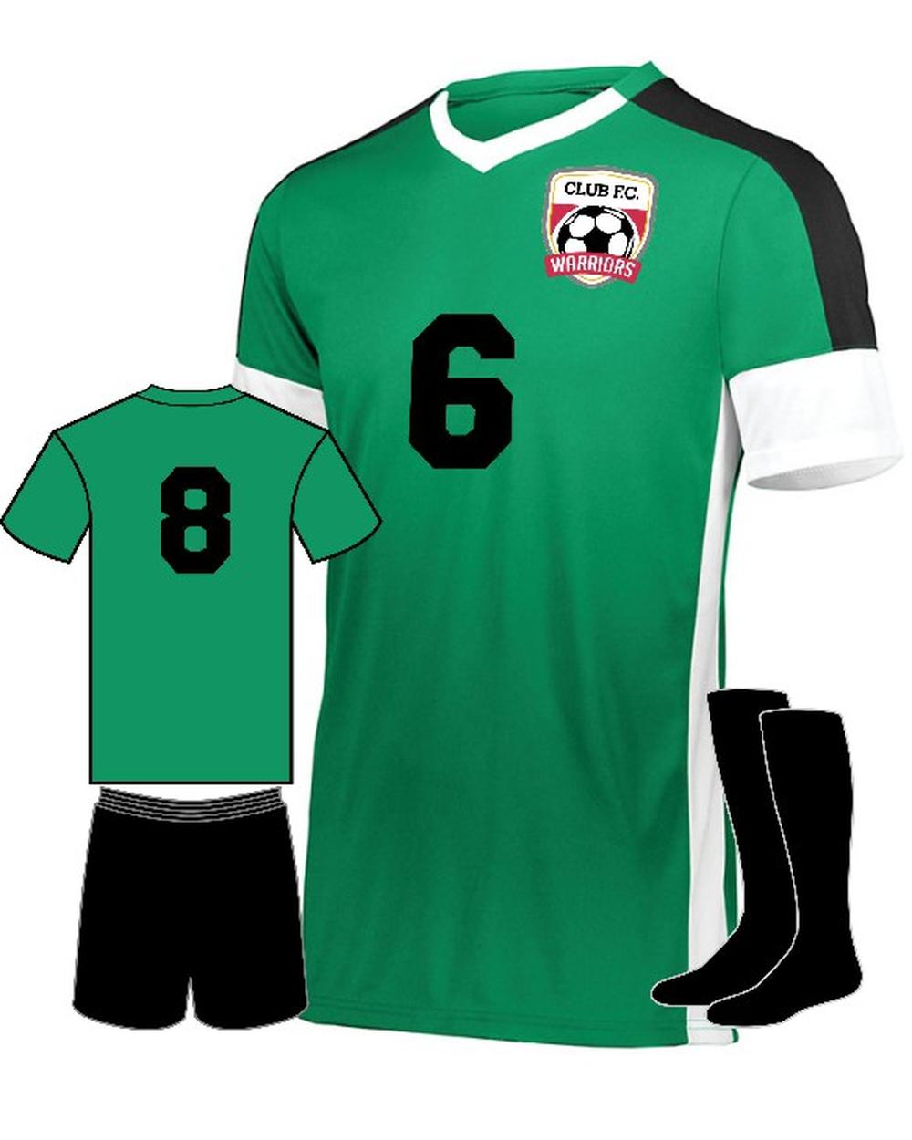 High 5 Wembley Custom Soccer Uniform, color: Kelly/White/Black