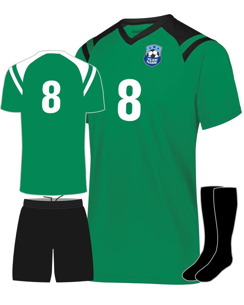 High 5 Youth Custom Soccer Uniform, color: Kelly/Black