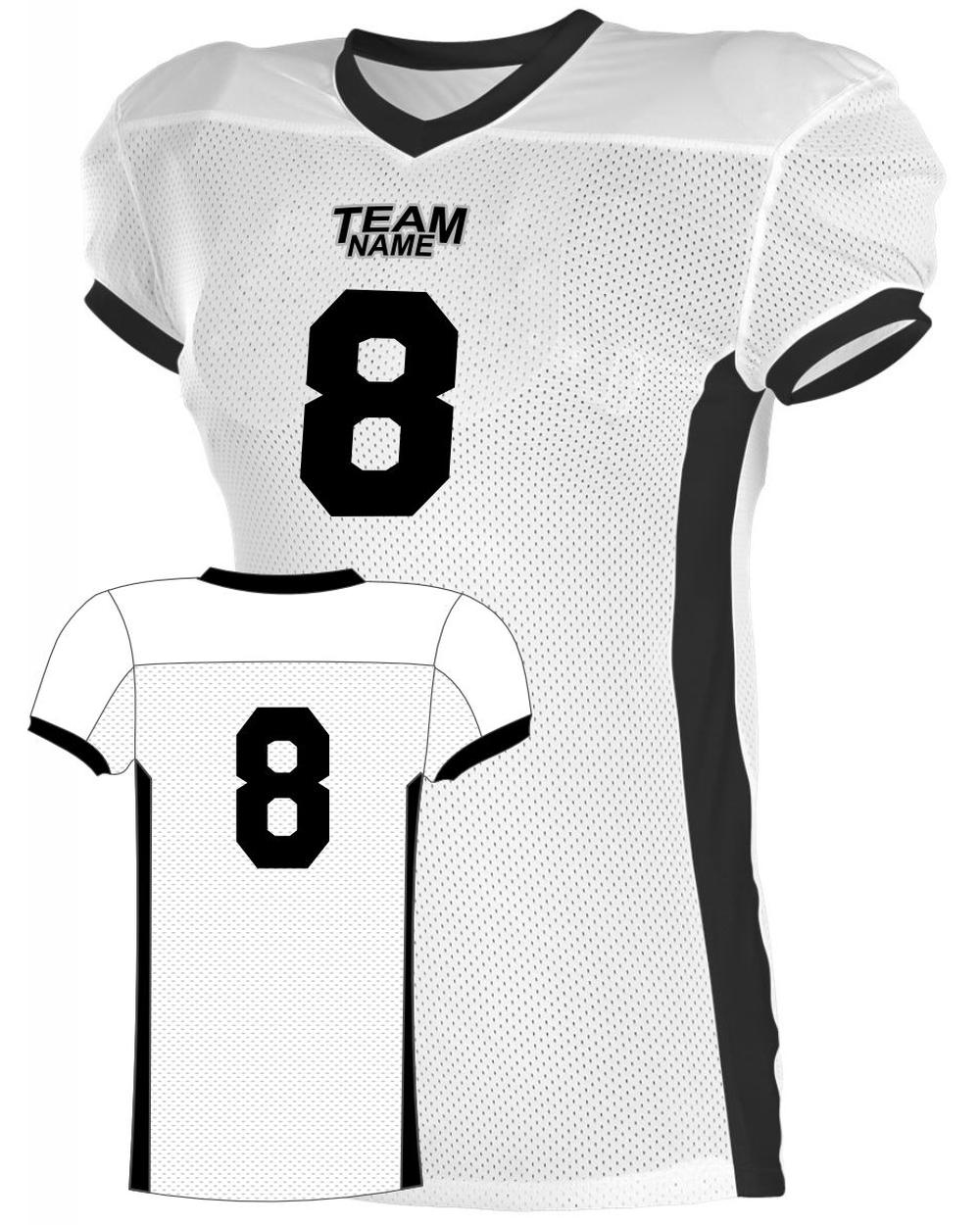 Alleson Youth Elusive Custom Football Jersey, color: White/Black