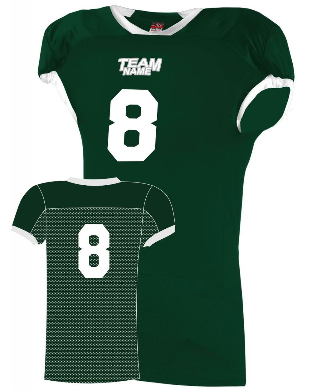 Alleson Youth Custom Football Jersey, color: Forest/White