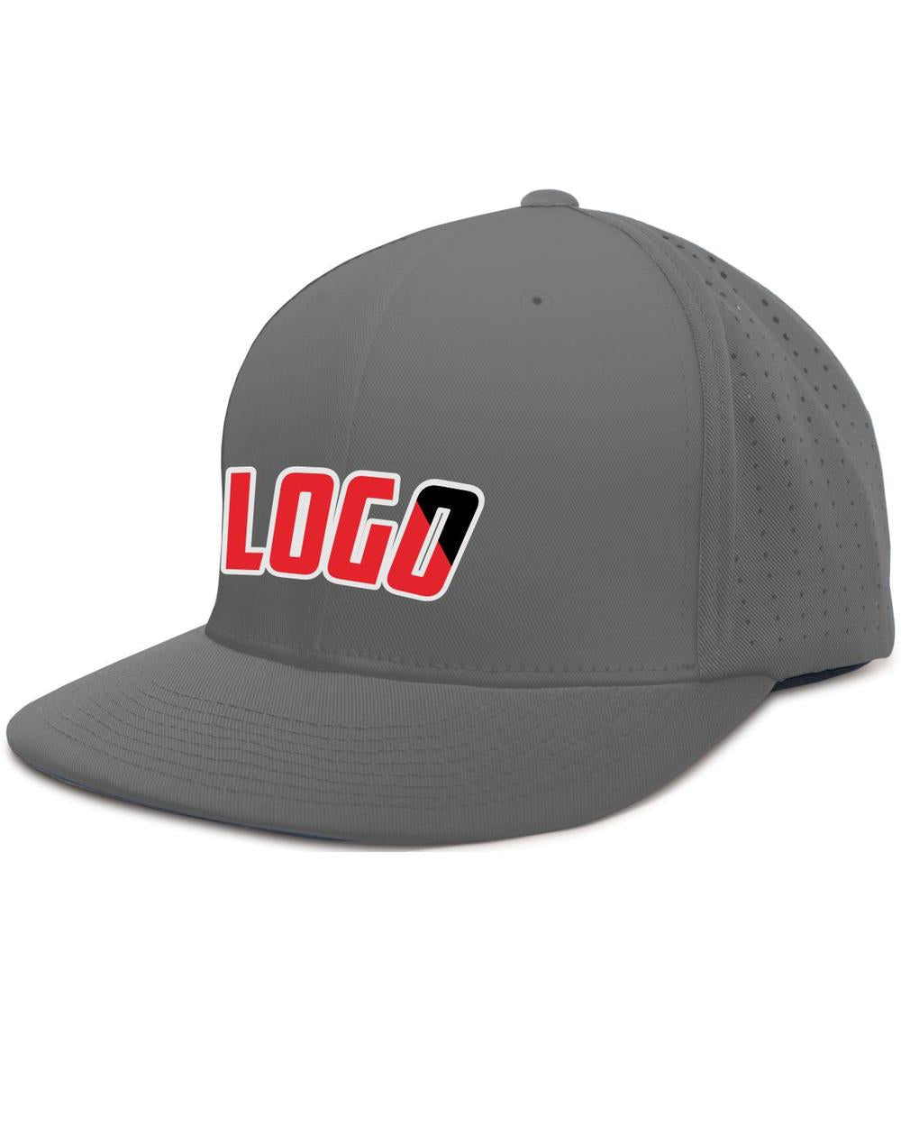 Pacific Perforated F3 Performance FlexFit Flat Custom Cap, color: Graphite