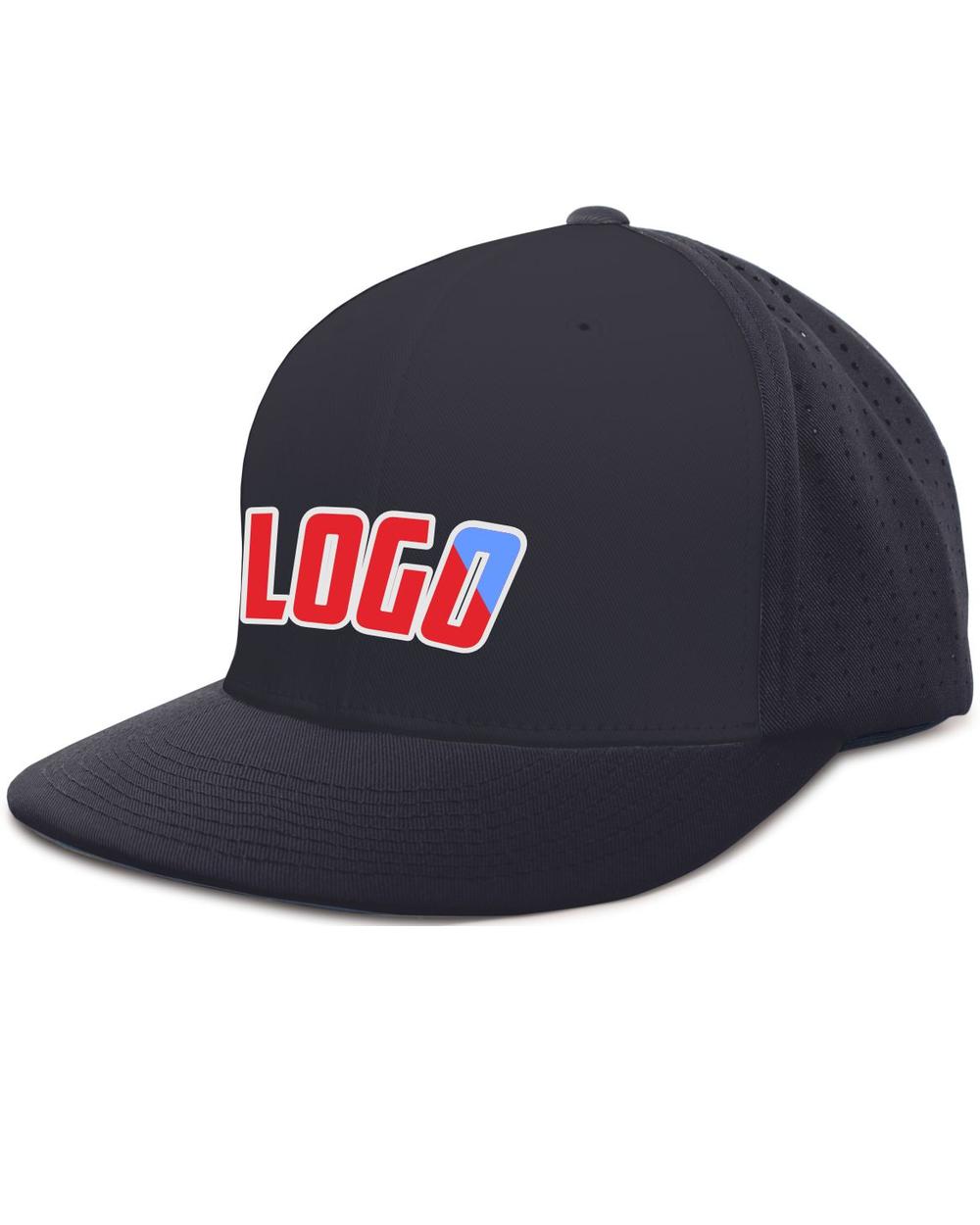 Pacific Perforated F3 Performance FlexFit Flat Custom Cap, color: Navy
