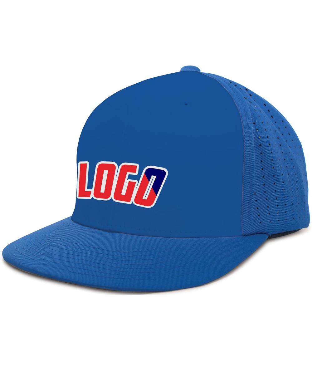 Pacific Perforated F3 Performance FlexFit Flat Custom Cap, color: Royal
