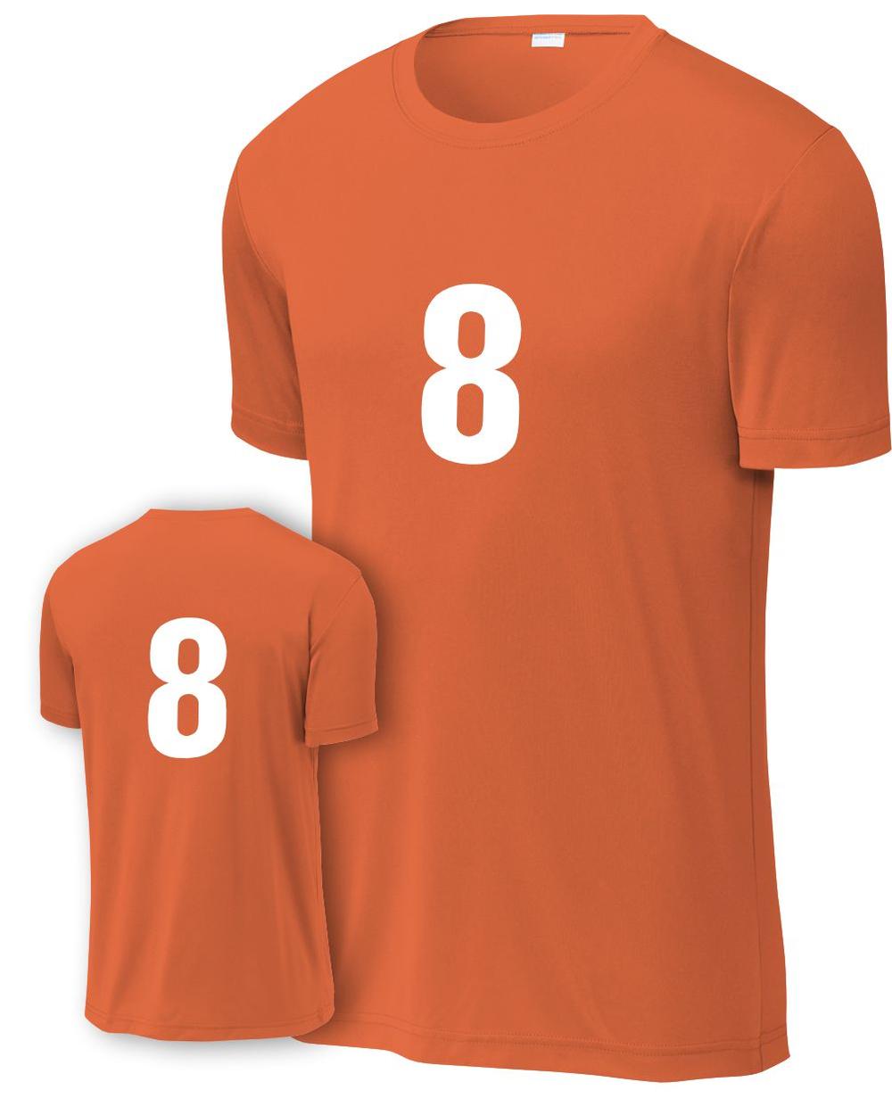 P&C Men's Numbered Performance T-Shirt, color: Neon Orange