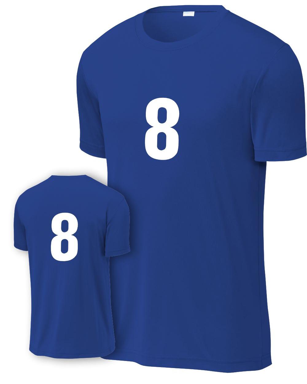 P&C Men's Numbered Performance T-Shirt, color: True Royal