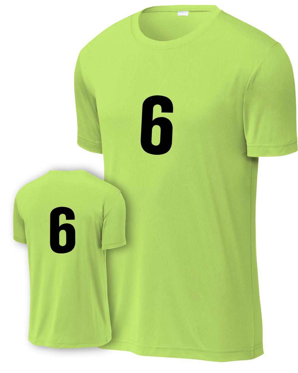 P&C Youth Numbered Performance T-Shirt, color: Neon Yellow