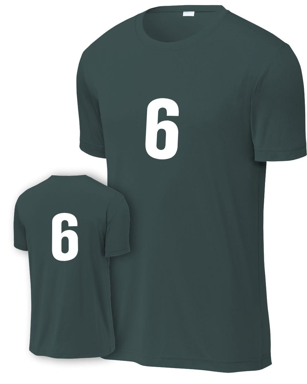 P&C Youth Numbered Performance T-Shirt, color: Dark Green