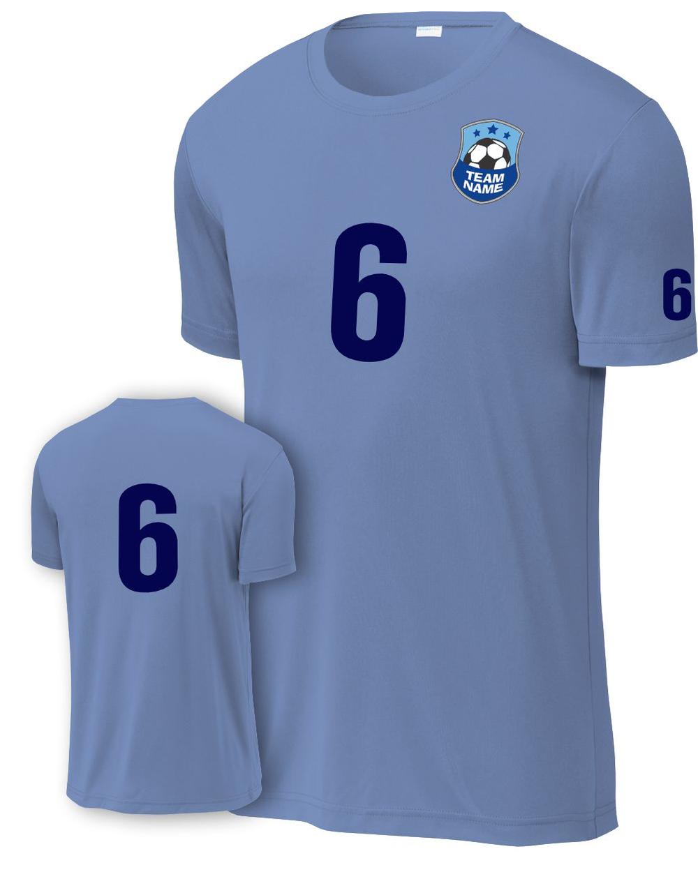 P&C Score Custom Soccer Jersey, color: Carolina Blue