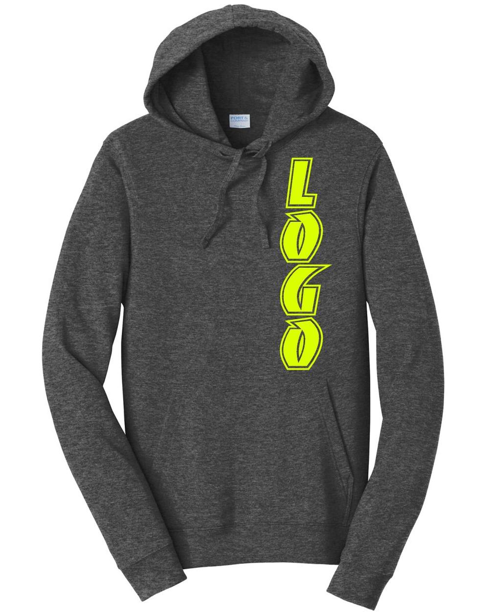 P&C Fan Favorite Fleece Pullover Hooded Custom Sweatshirt, color: Dark Heather Grey
