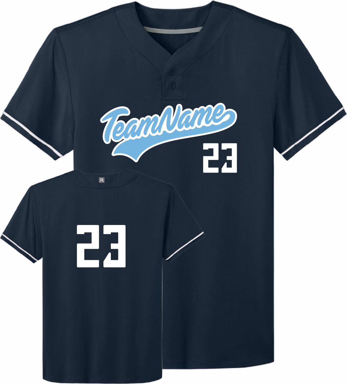 Richardson Select 2-Button Custom Baseball Jersey, color: Navy