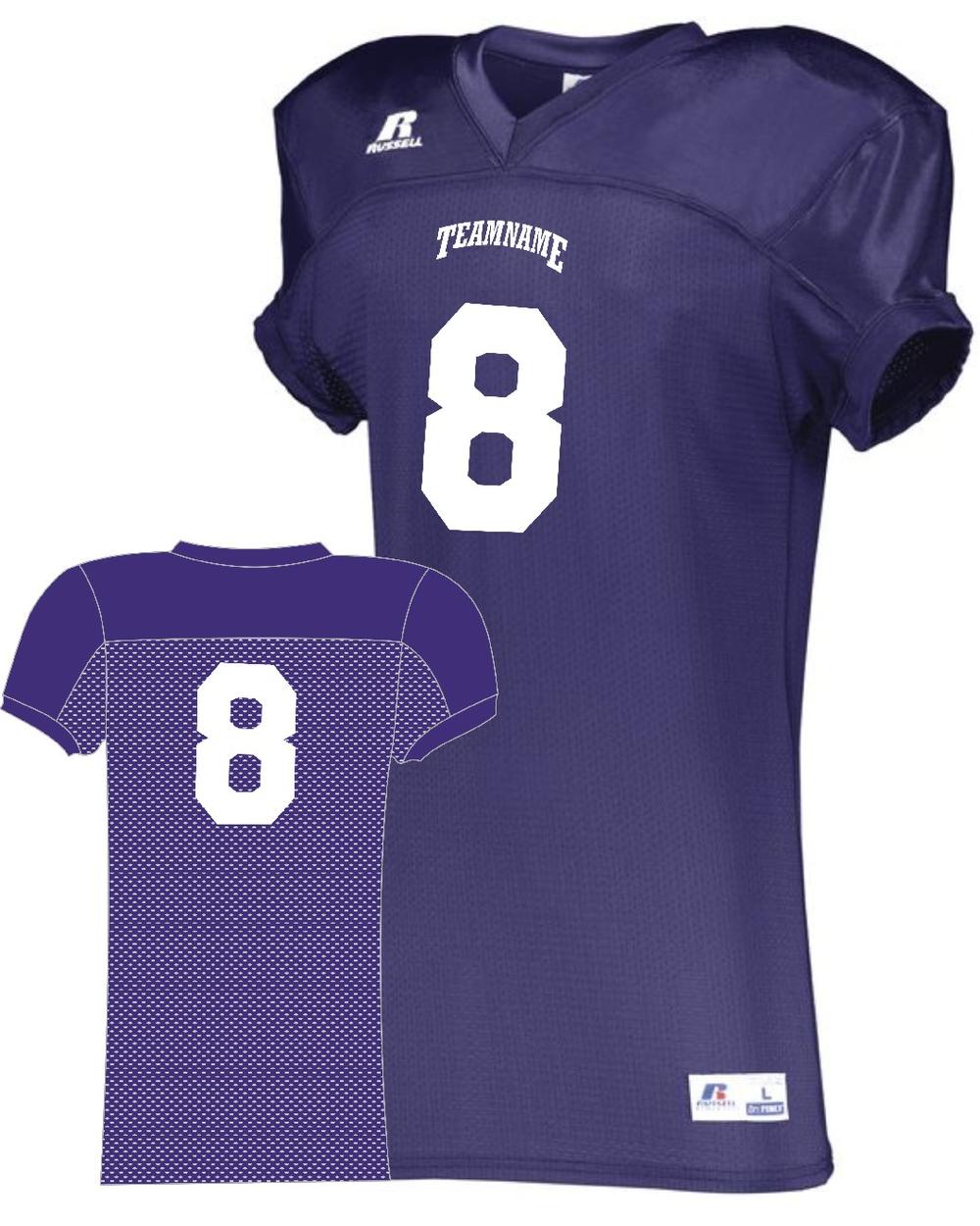 Russell Men's Stretch-Mesh Custom Football Jersey, color: Purple