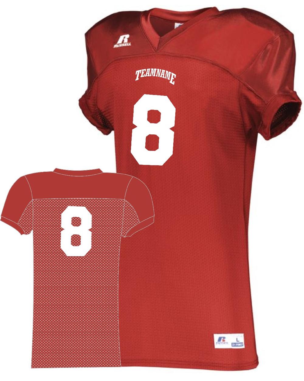 Russell Men's Stretch-Mesh Custom Football Jersey, color: Red