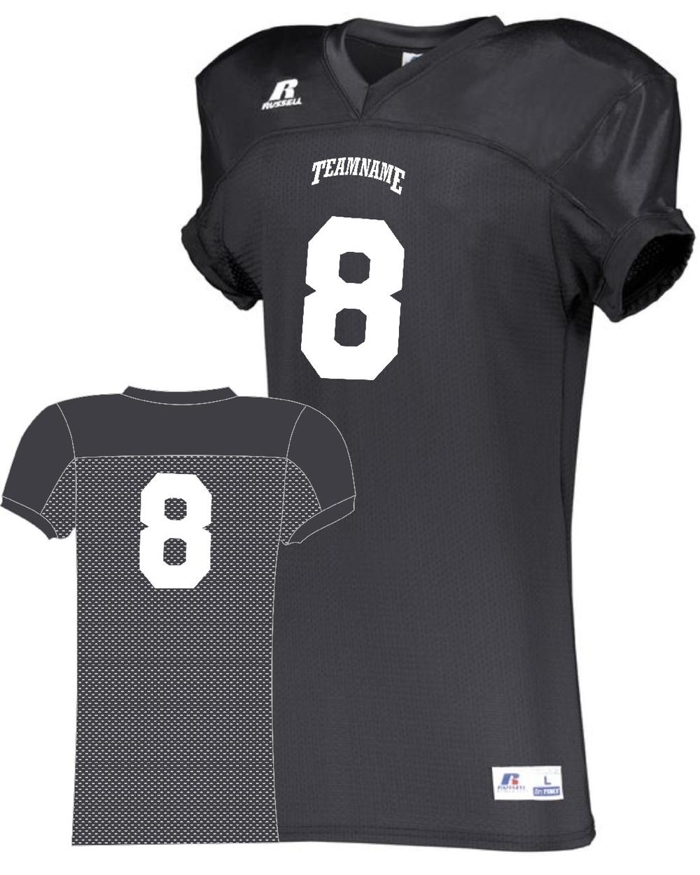 Russell Men's Stretch-Mesh Custom Football Jersey, color: Stealth