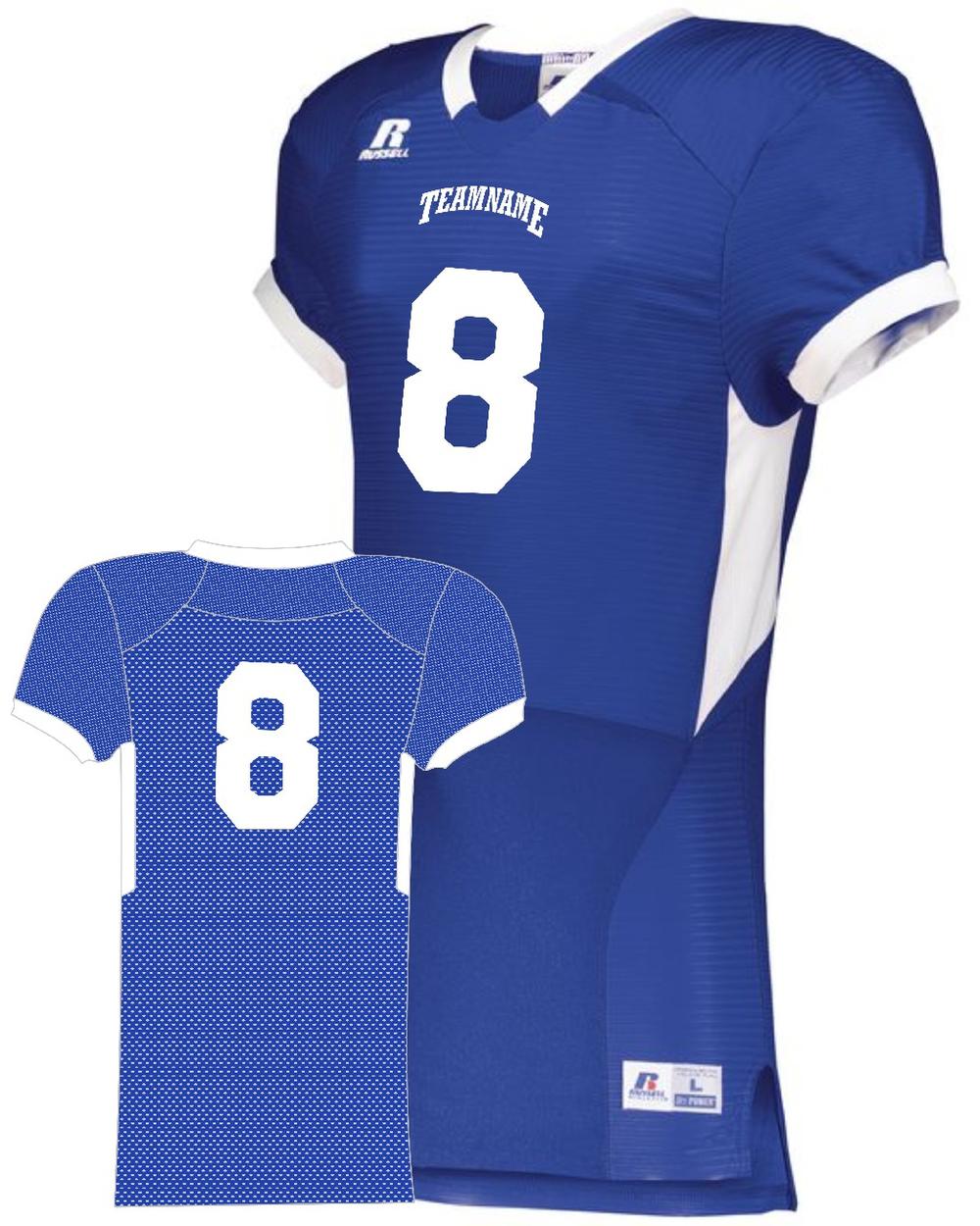 Russell Men's ColorBlock Super Custom Football Jersey, color: Royal/White