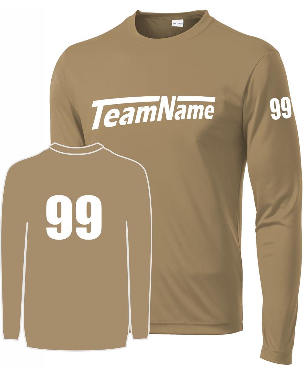 Sport-TEK Base Custom L/S Performance Jersey, color: Coyote Brown