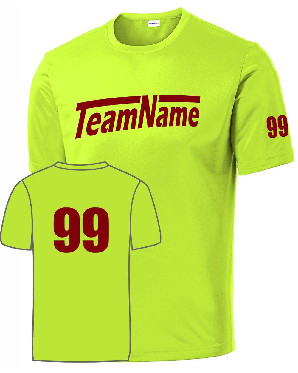 Sport-TEK Base Custom Performance Jersey, color: Neon Yellow