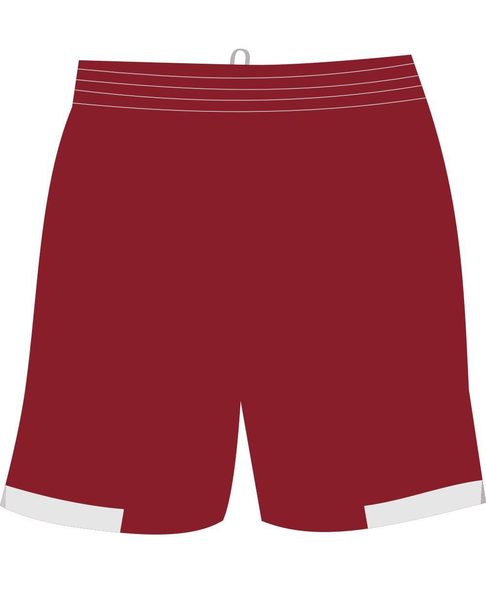 Sport-TEK Club Short, color: Deep Red/White