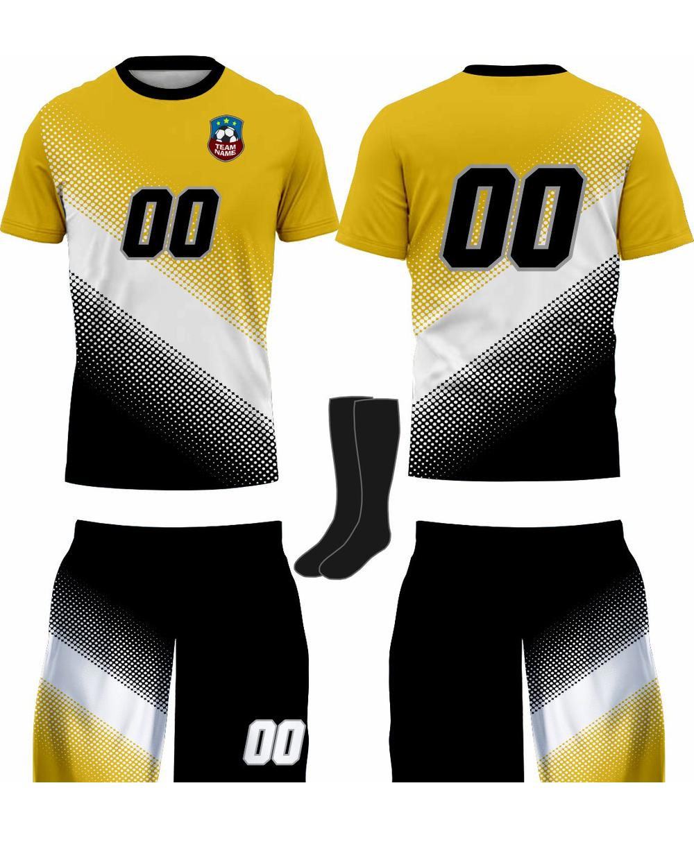 SportUniform Gazal Sublimated Soccer Uniform, color: Gold