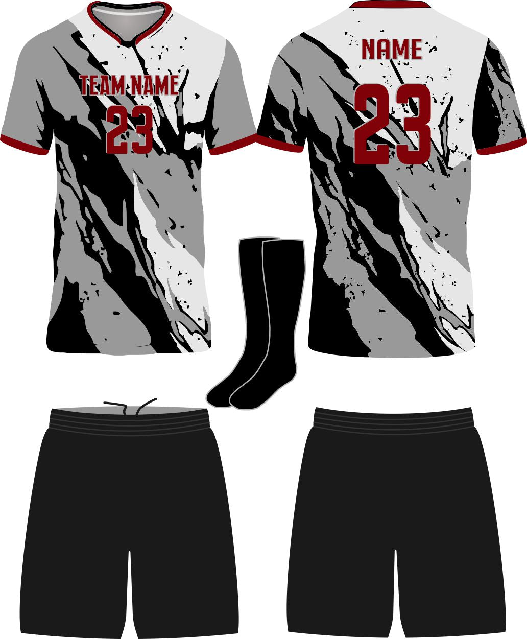 SportUniform Youth Rebel Sublimated Soccer Uniform, color: Grey