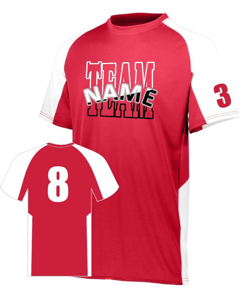 Augusta Cutter Custom Cross-Training Jersey, color: Red/White