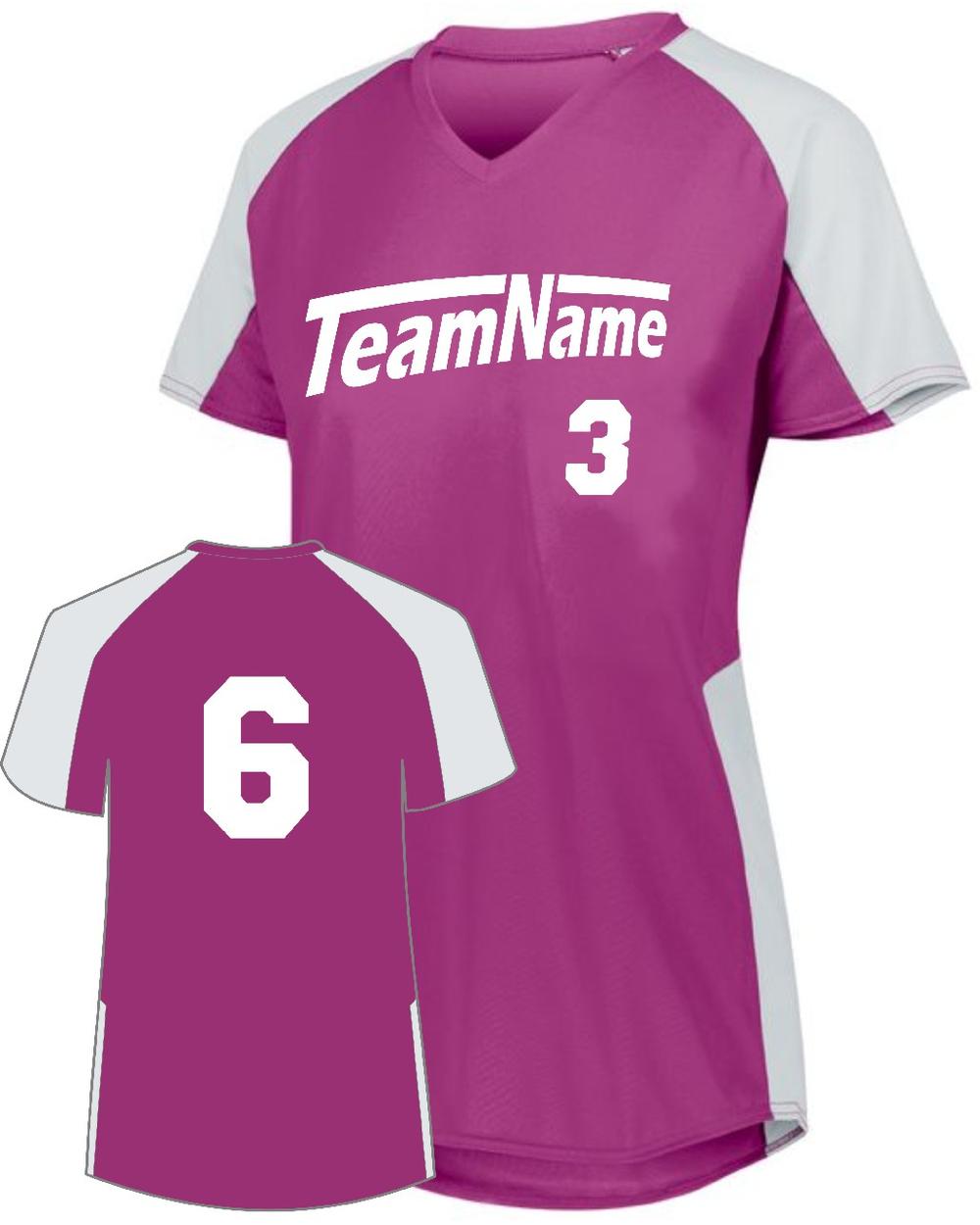 Augusta Girls Cutter Custom Softball Jersey, color: Power Pink/White