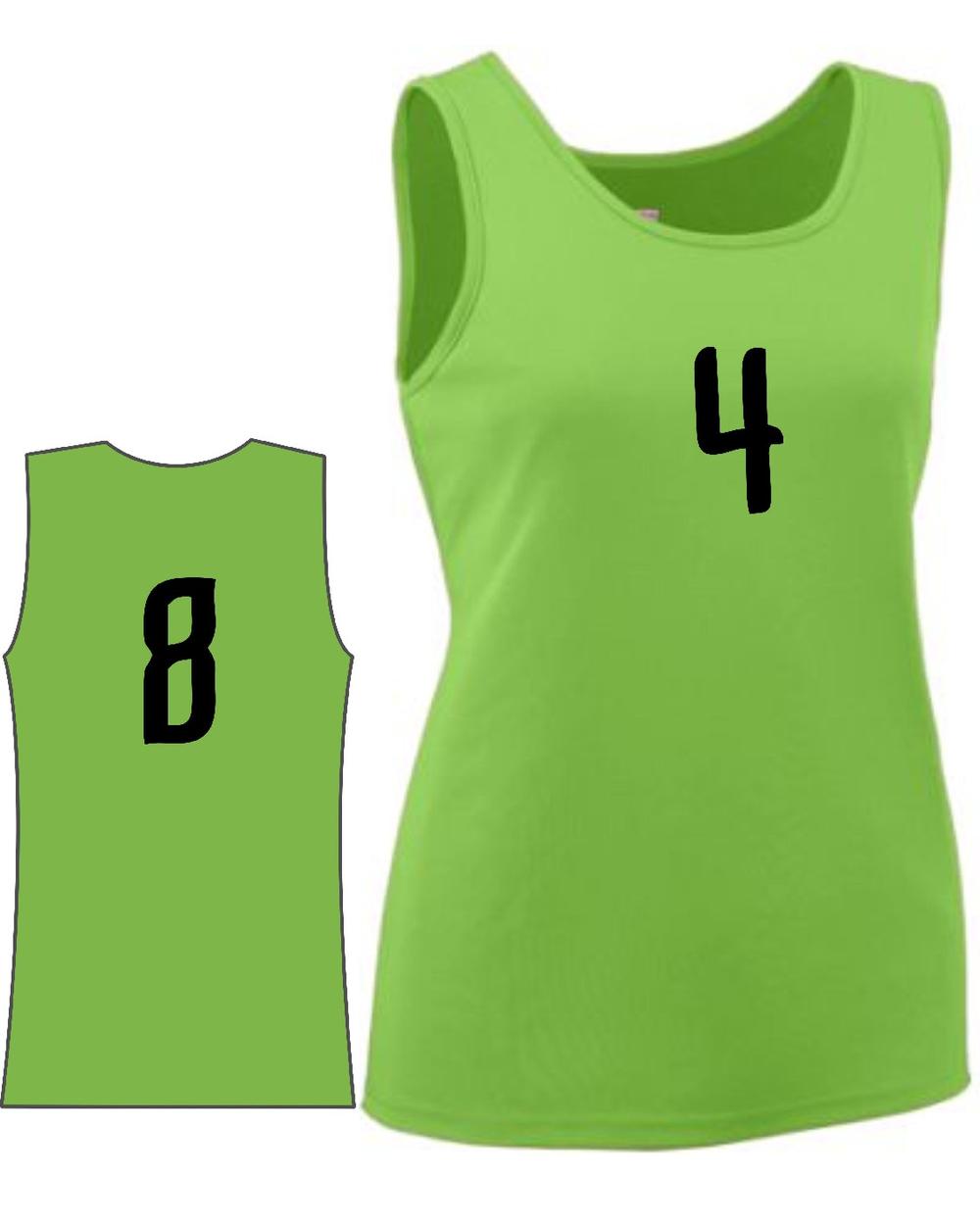 Augusta Women's Value Training Numbered Basketball Jersey, color: Lime