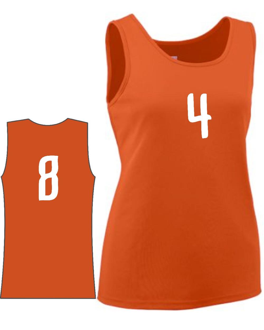 Augusta Women's Value Training Numbered Basketball Jersey, color: Orange
