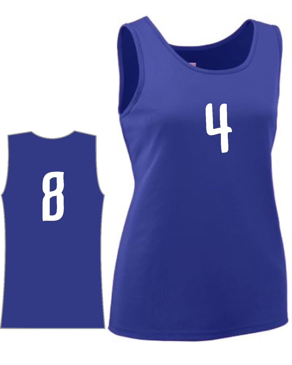 Augusta Women's Value Training Numbered Basketball Jersey, color: Purple