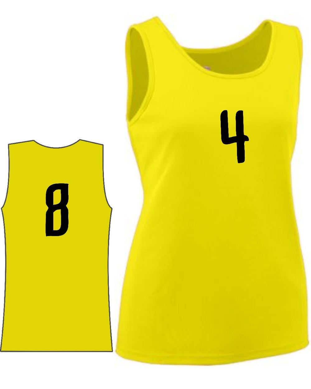 Augusta Women's Value Training Numbered Basketball Jersey, color: Power Yellow