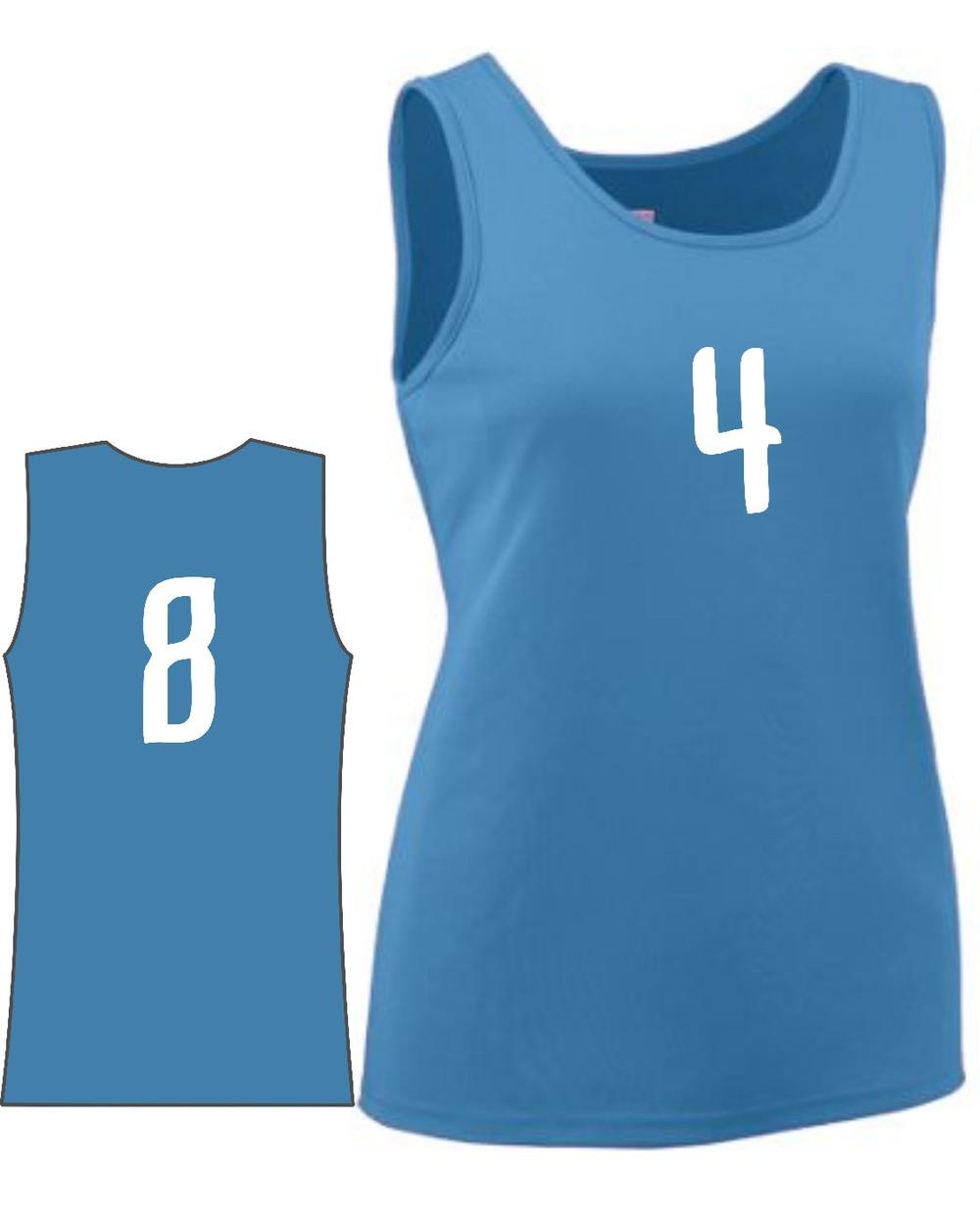 Augusta Women's Value Training Numbered Basketball Jersey, color: Columbia Blue