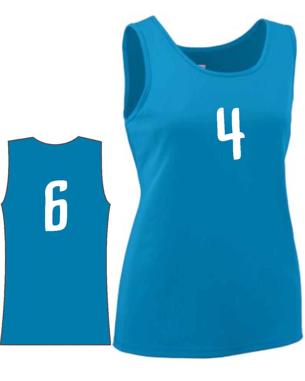 Augusta Girls Value Training Numbered Basketball Jersey, color: Power Blue