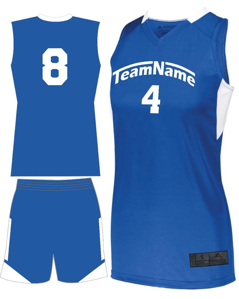 Augusta Step-Back Custom Basketball Uniform, color: Royal/White