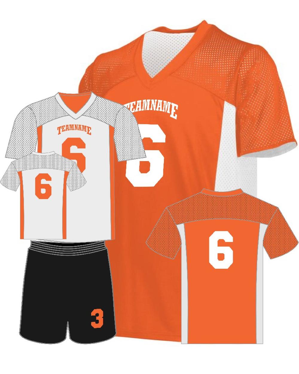 Augusta Youth Reversible Flag Custom Football  Jersey, color: Orange/White