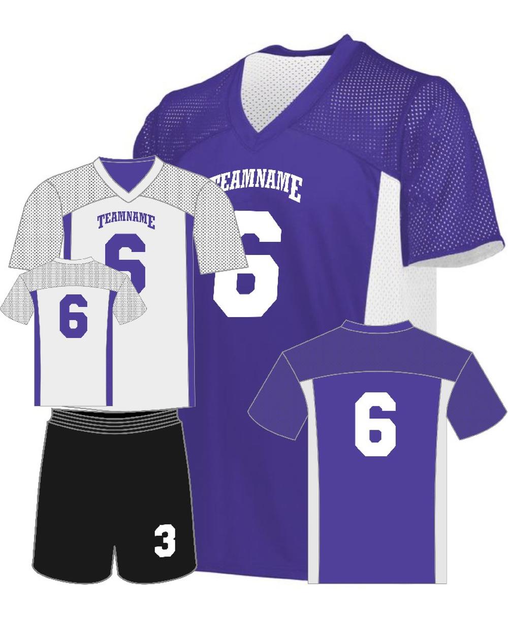 Augusta Youth Reversible Flag Custom Football  Jersey, color: Purple/White