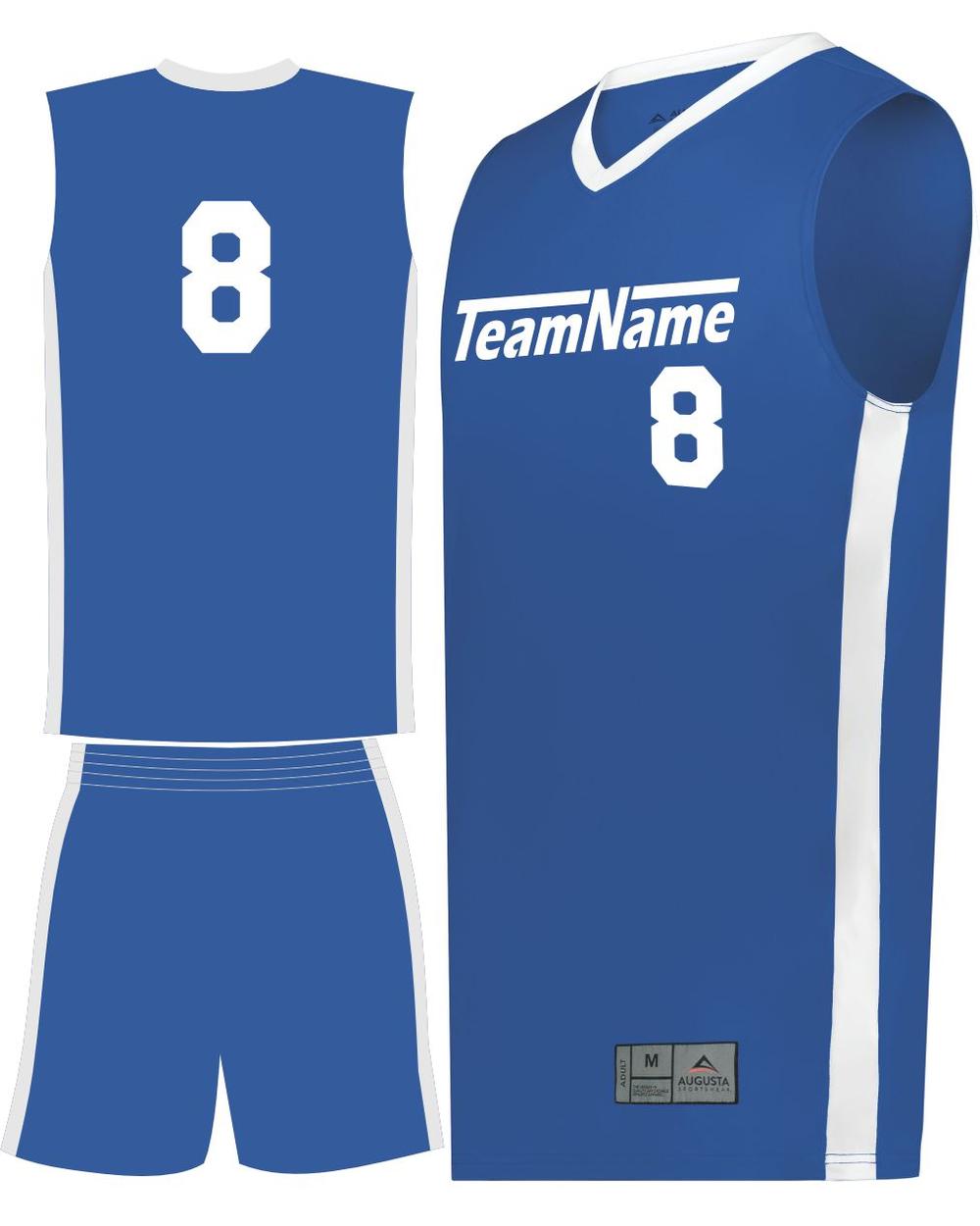 Augusta Match-Up Custom Basketball Uniform, color: Royal/White