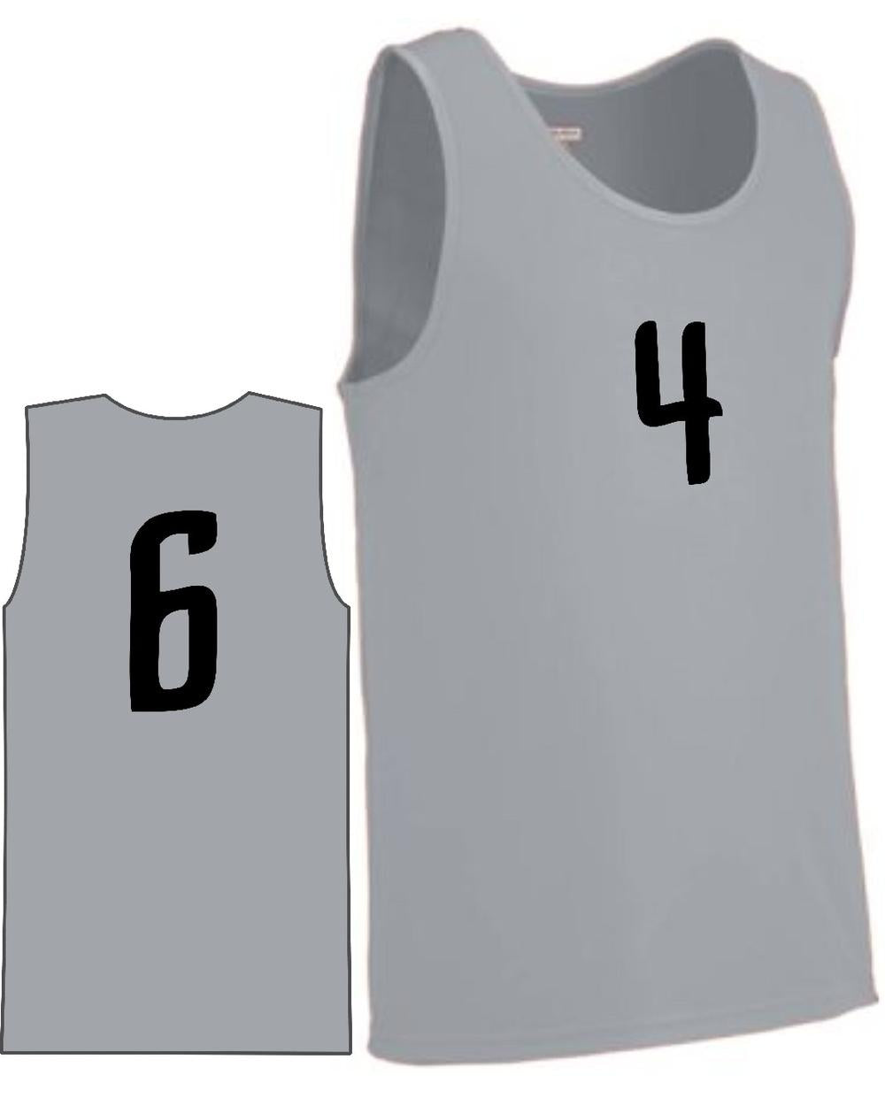 Augusta Youth Value Training Numbered Basketball Jersey, color: Silver Grey