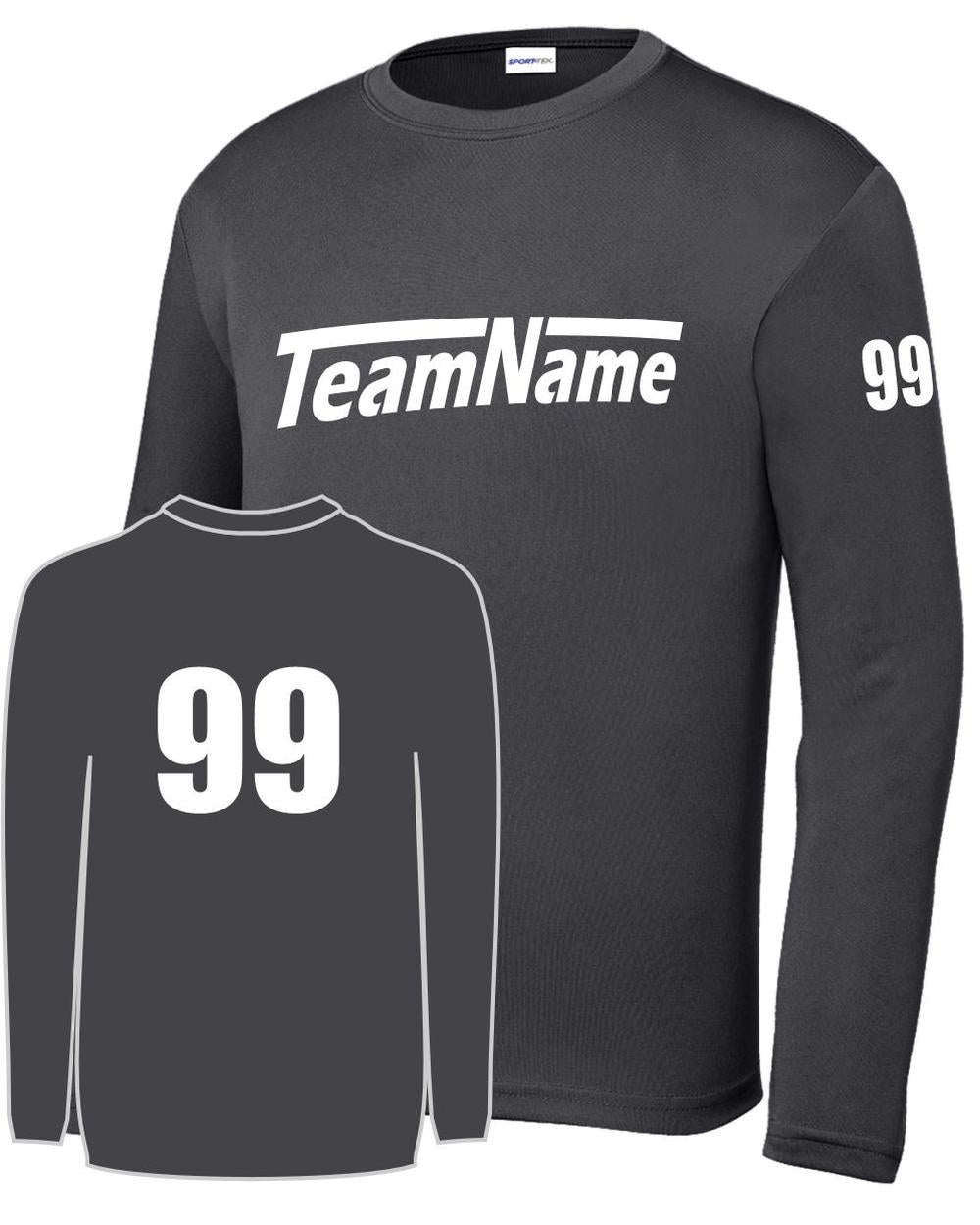 Sport-TEK Base Custom L/S Performance Jersey, color: Iron Grey