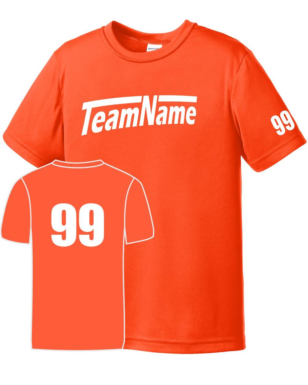 Sport-TEK Base Custom Performance Jersey, color: Neon Orange