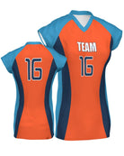 SportUniform Major Custom Sublimated Volleyball Jersey, color: Orange/Navy/University Blue