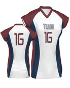SportUniform Major Custom Sublimated Volleyball Jersey, color: White/Navy/Cardinal