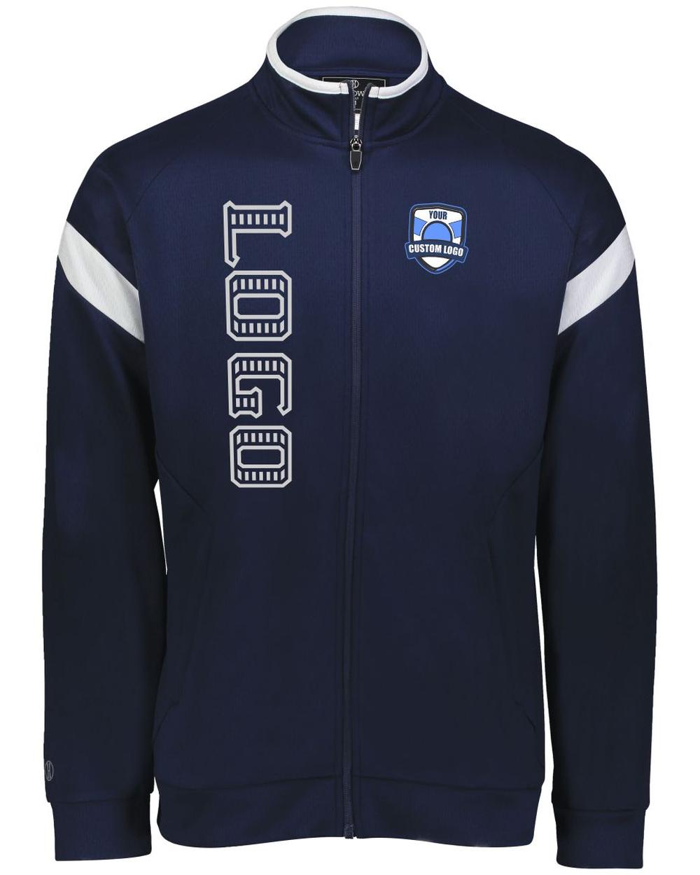Holloway Men's Limitless Custom Warmup  Jacket, color: Navy/White