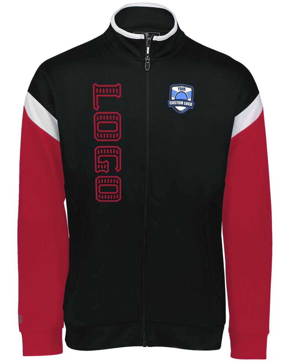 Holloway Men's Limitless Custom Warmup  Jacket, color: Black/White/Scarlet