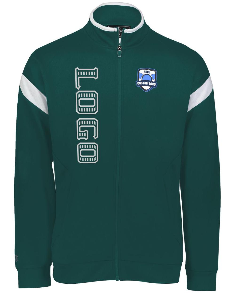 Holloway Men's Limitless Custom Warmup  Jacket, color: Dark Green/White