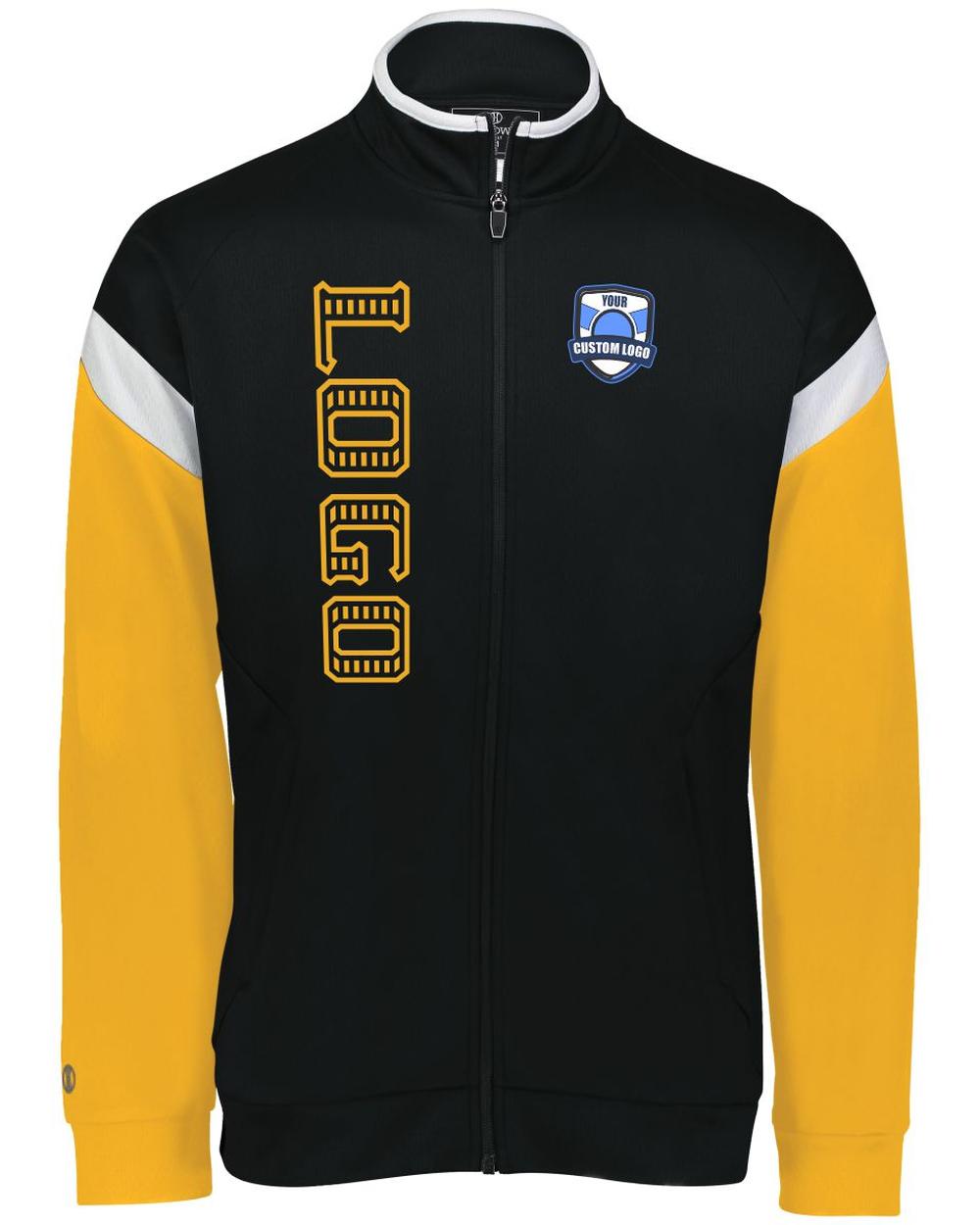Holloway Youth Limitless Custom Warmup  Jacket, color: Black/White/Gold