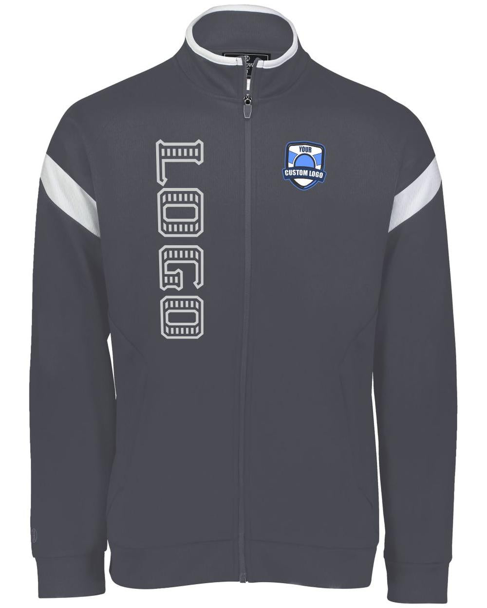 Holloway Youth Limitless Custom Warmup  Jacket, color: Carbon/White