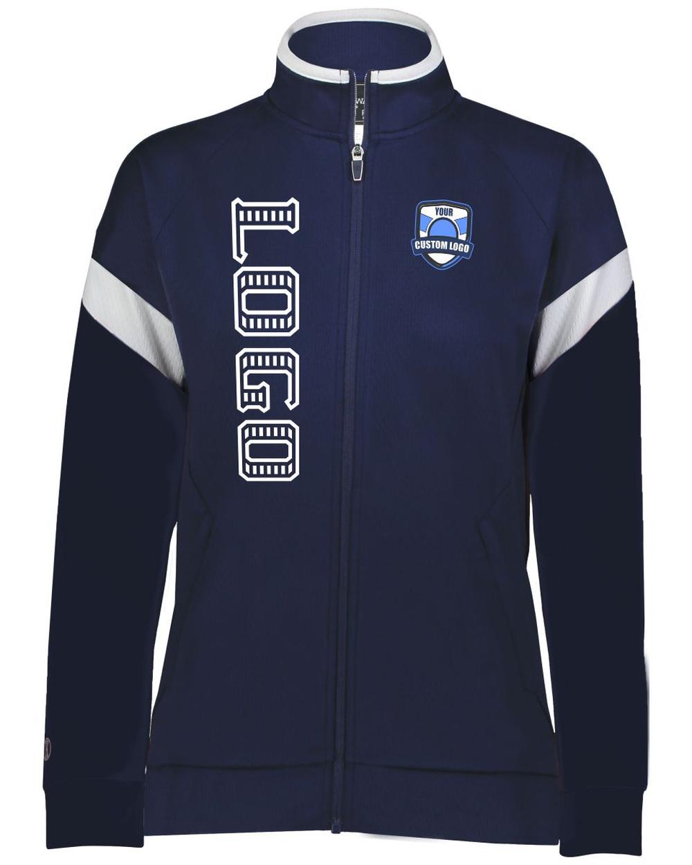 Holloway Women's Limitless Custom Warmup  Jacket, color: Navy/White