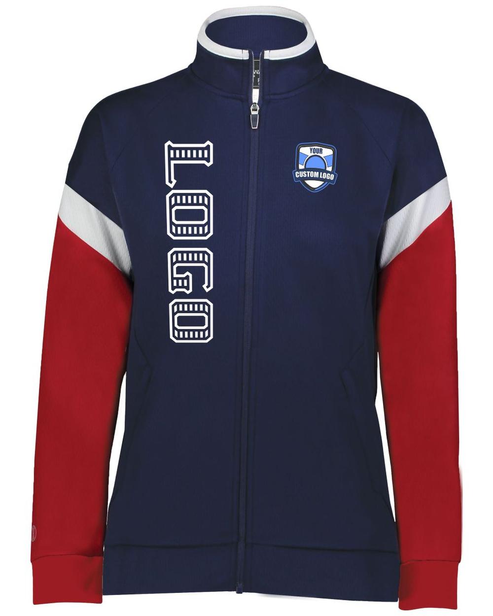 Holloway Women's Limitless Custom Warmup  Jacket, color: Navy/White/Scarlet